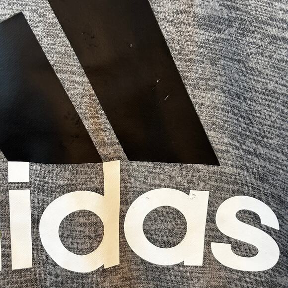 Boys Adidas Youth Tech Logo Iconic Stripe Black Gray 10/12 Med Hoodie Sweatshirt - Picture 3 of 6